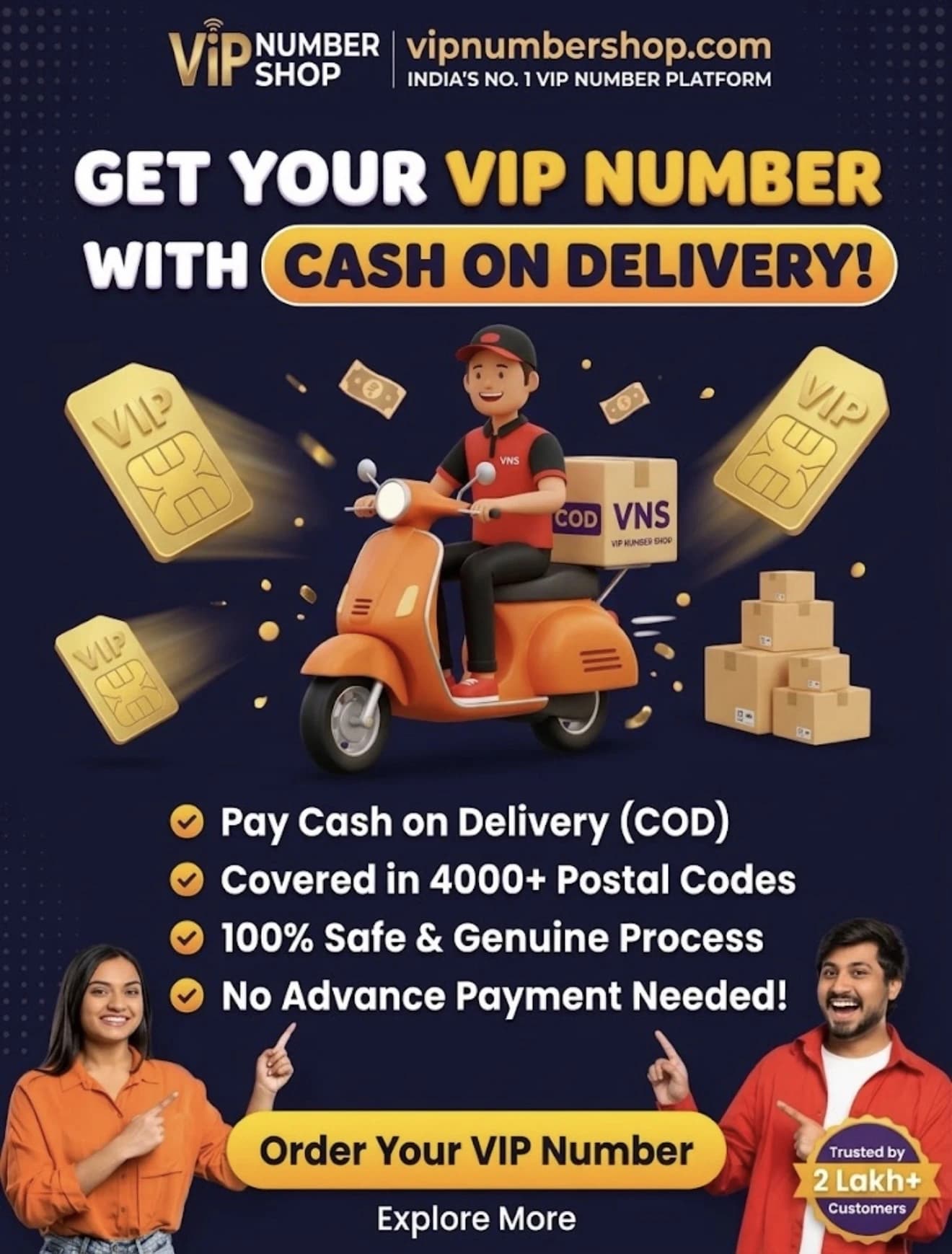 Pay Cash on Delivery - Covered in 4000+ Postal Codes