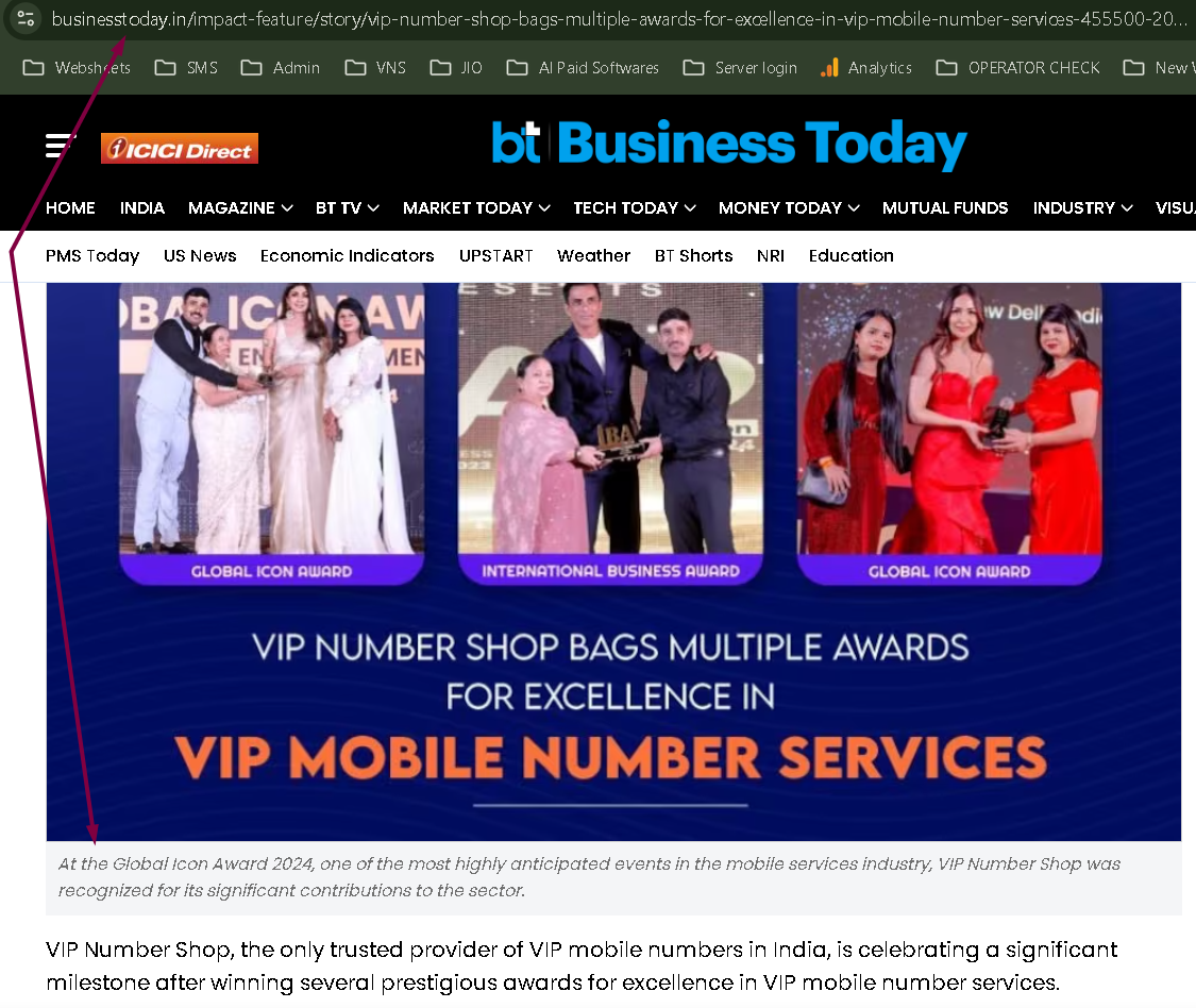Business Today headline feature covering Deepak Dhingra's national business awards